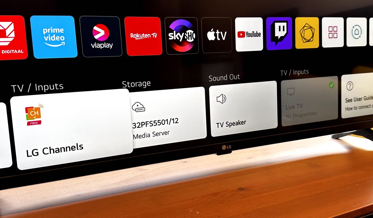 LG Content Store interface with LG channels icon