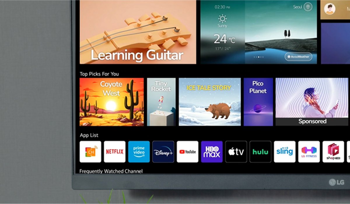 LG Content Store interface on LG TV