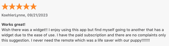 a review from the lg tv remote app in the Apple App Store