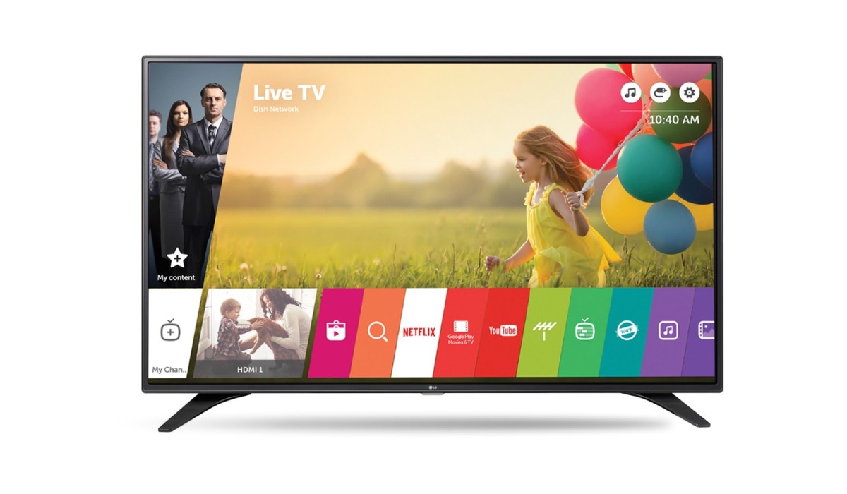 An LG TV with WEbOS interface menu
